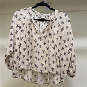 a new day Cream and Black Floral Blouse